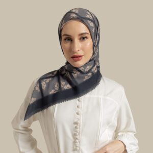 Square Flower Black Cream